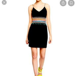 Alice + Olivia Loralee embroidered open back fitted dress